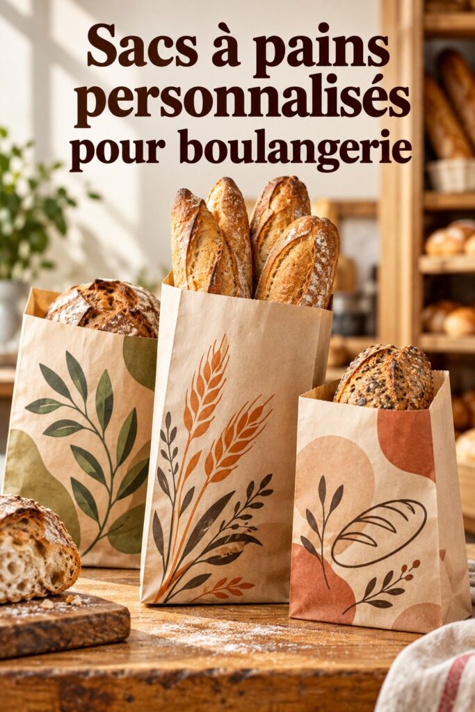 Un sac en papier personnalisé pour boulangerie avec un logo gaie
