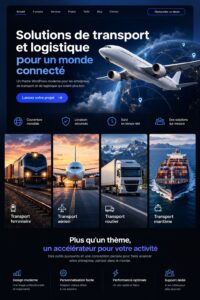 Capture d'écran du thème WordPress Shiftler utilisé pour la logistique