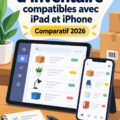 Capture d'écran d'une application d'inventaire sur iPad avec une interface utilisateurs claire et intuitive.