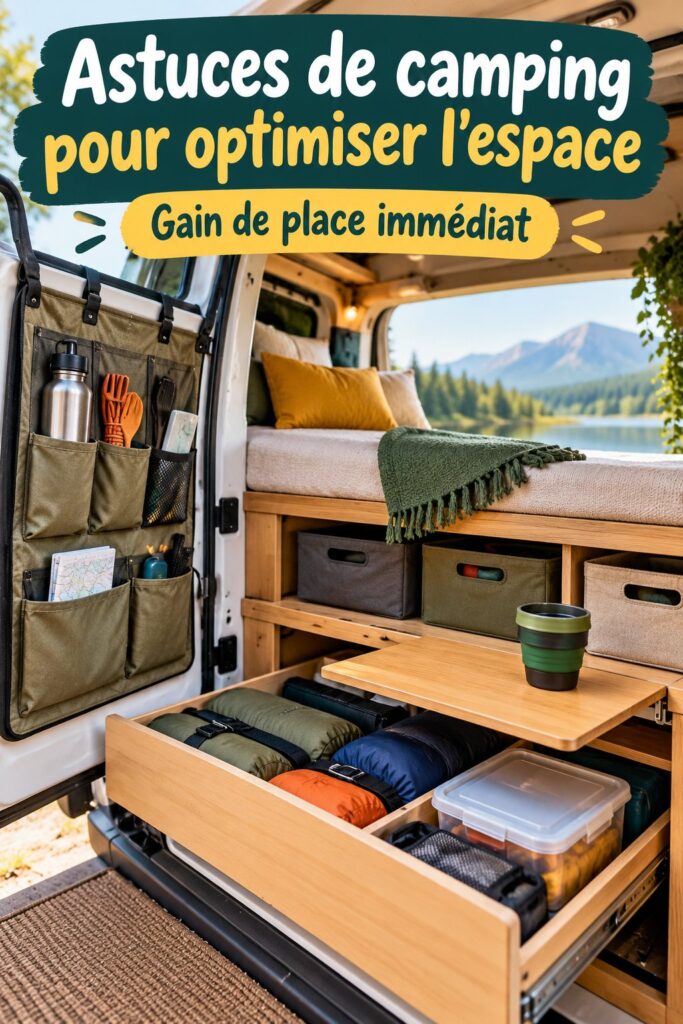 Un camping bien organisé avec des astuces de rangement intelligentes
