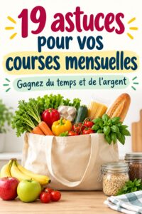 Femme faisant ses courses avec une liste organisée, en train de choisir des produits frais au supermarché.