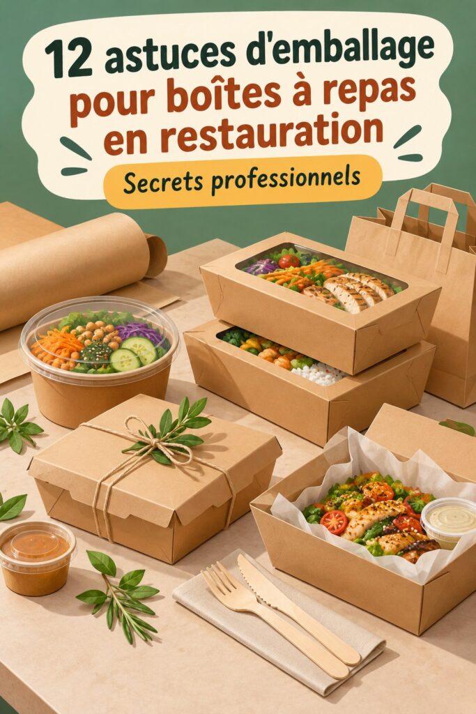 Boîtes à repas joliment emballées pour un restaurant