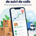 Capture d'écran d'une application mobile de suivi de colis avec une interface conviviale.