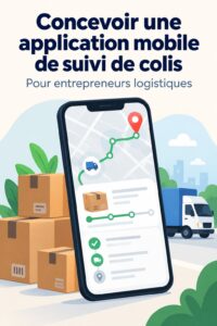 Capture d'écran d'une application mobile de suivi de colis avec une interface conviviale.