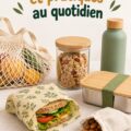 Emballages écoresponsables en rangement affichés dans une cuisine