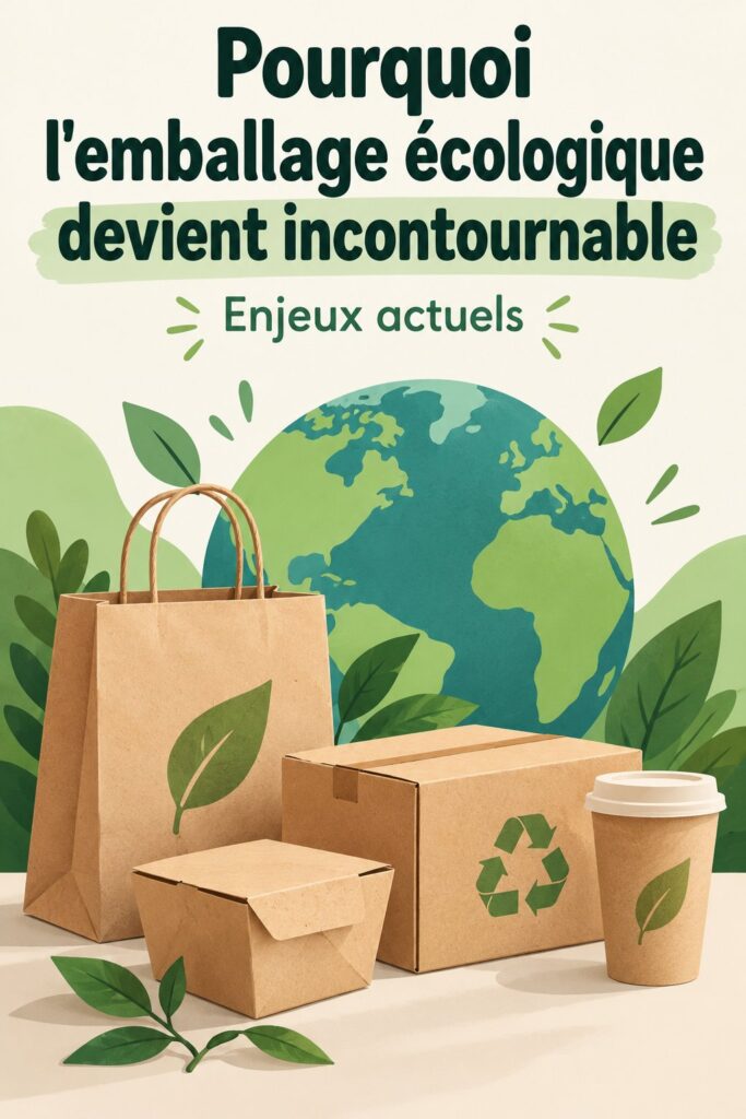 Emballages écologiques variés en présentation, symbolisant le choix durable.
