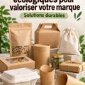 Emballages écologiques présentés dans un décor naturel, illustrant leur impact positif sur l'environnement.