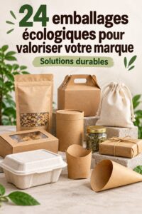 Emballages écologiques présentés dans un décor naturel, illustrant leur impact positif sur l'environnement.