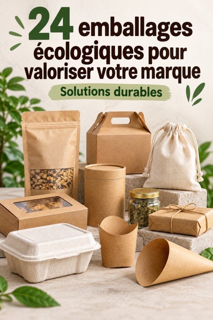 Emballages écologiques présentés dans un décor naturel, illustrant leur impact positif sur l'environnement.
