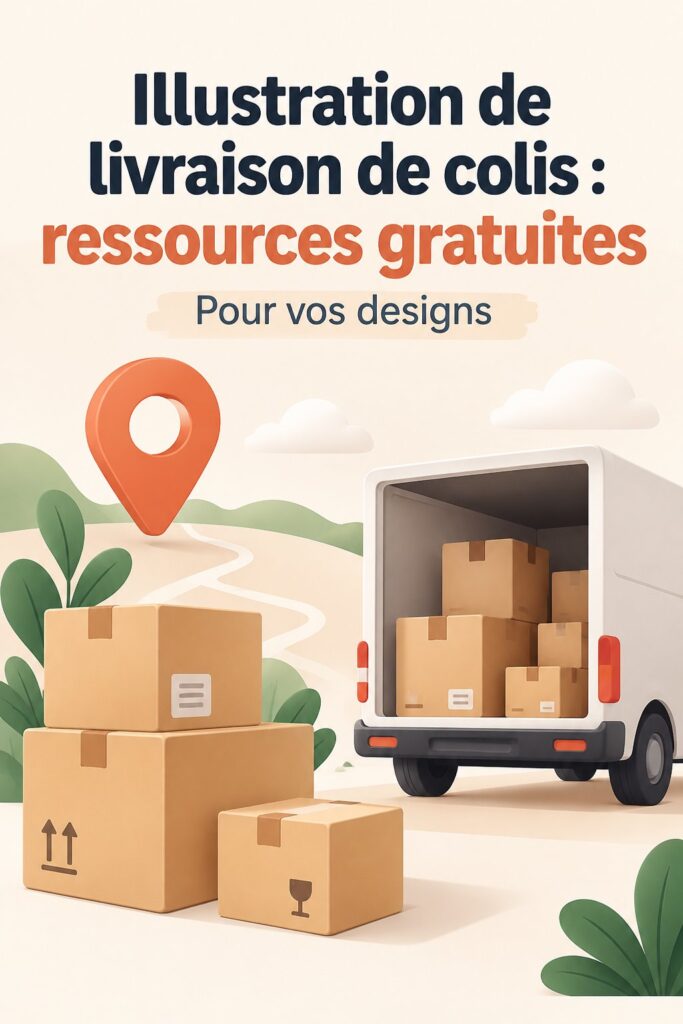Illustration de livraison de colis avec des ressources gratuites