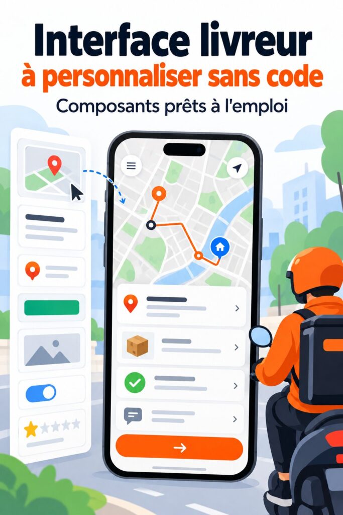 Un exemple de design d'interface livreur personnalisable