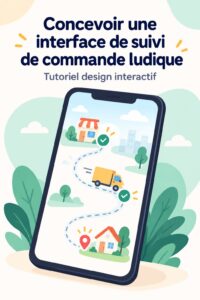Interface ludique pour le suivi de commandes de livraison sur un appareil mobile