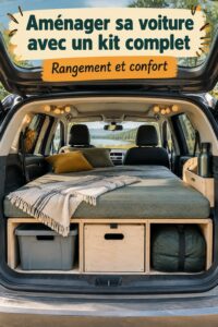 Kit d'aménagement pour voiture avec accessoires organisés
