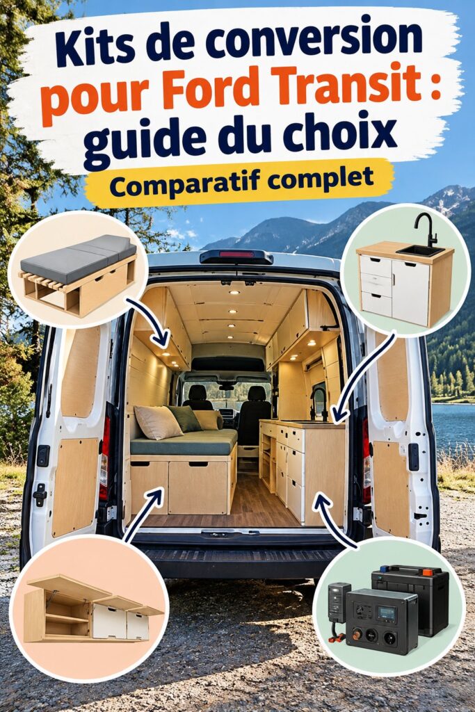 Un Ford Transit aménagé avec un kit de conversion confortable et fonctionnel