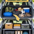 Un coffre de voiture bien organisé avec des accessoires de rangement pratiques.