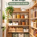 Cellier organisé avec des contenants et étagères