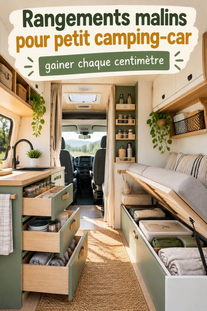 Un petit camping-car bien organisé avec des rangements malins