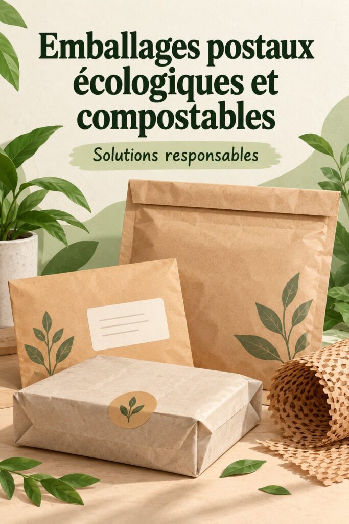Emballages biodégradables prêts pour l'expédition, montrant leur durabilité et esthétique.